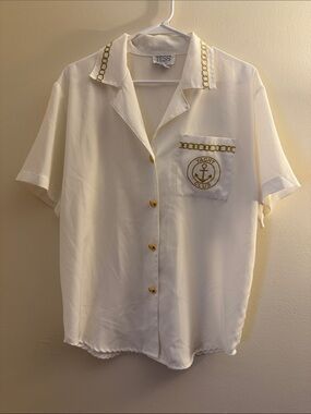 TESS Vintage Yacht Club Button Down Top